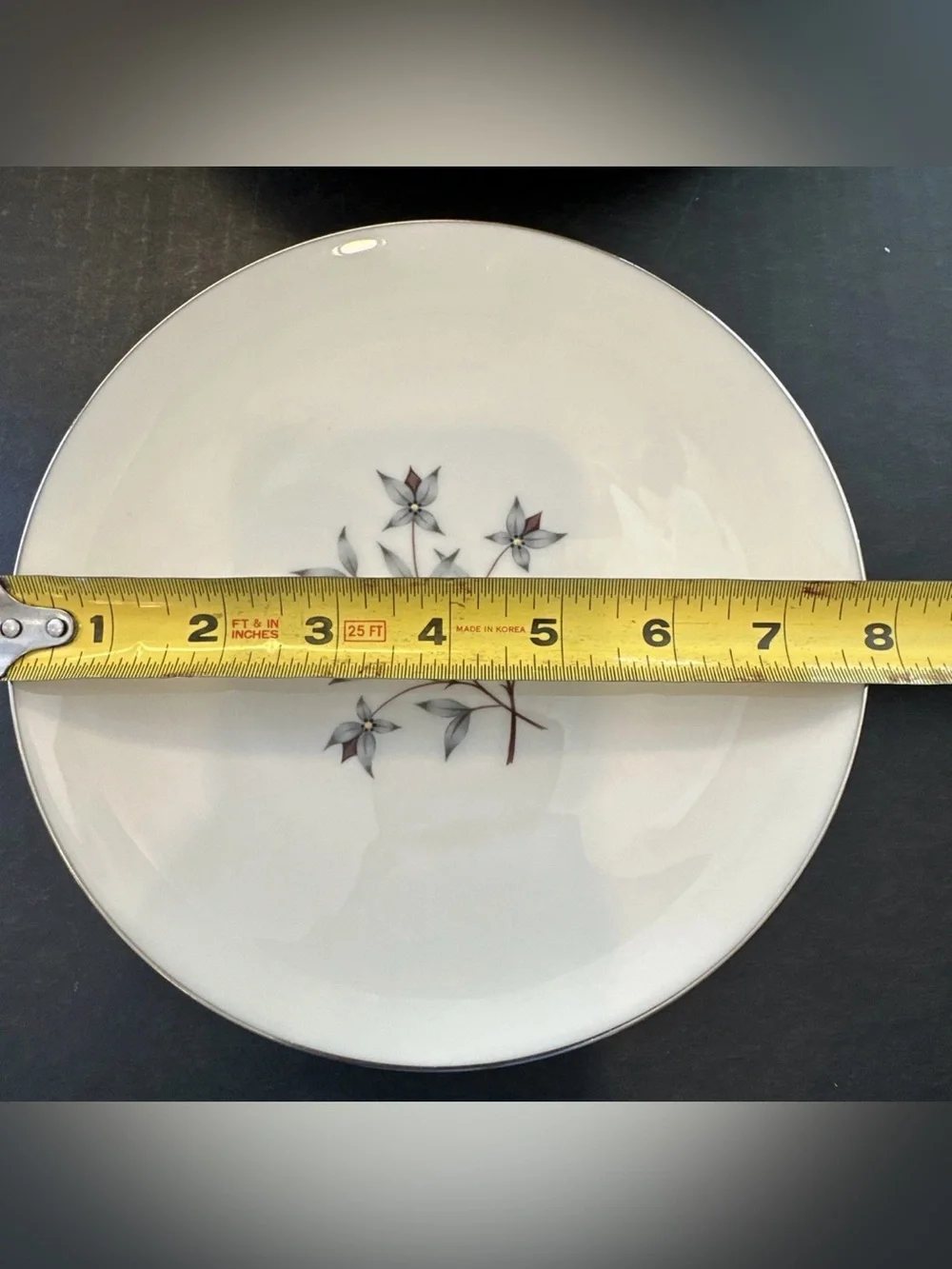 Lenox Princess Salad Plates Set 4 Hand Enameled Platinum Trim Thanksgiving Table